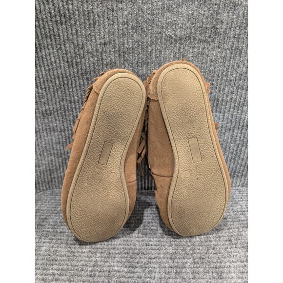 Minnetonka Women's Brown High Top Classic Fringe Lace Up Moccasin Boot Size 7 - Picture 4 of 5